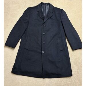 Perry Ellis Men's Wool Cashmere Blend Over Coat 46R Portfolio Trench Coat